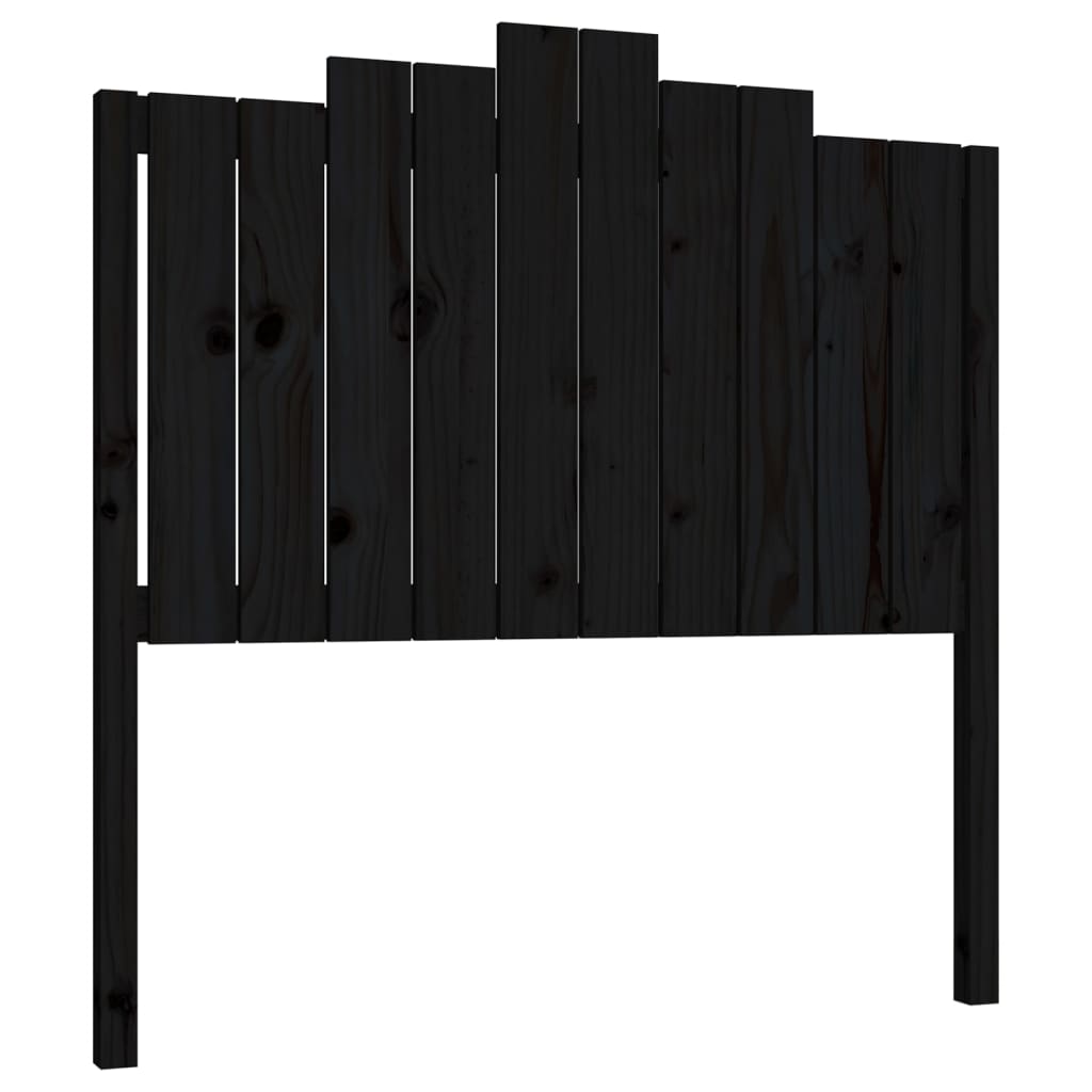 Tête de lit Noir 106x4x110 cm Bois massif de pin Têtes et pieds de lit vidaXL   