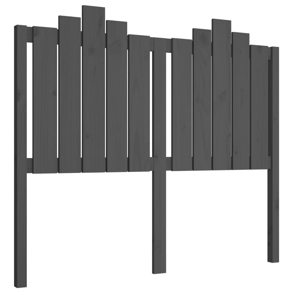 Tête de lit Gris 126x4x110 cm Bois massif de pin Têtes et pieds de lit vidaXL   