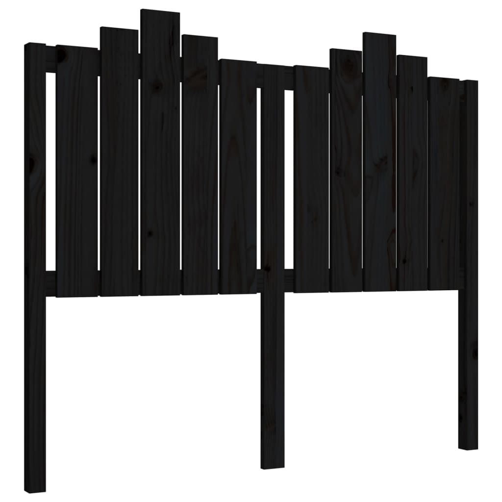 Tête de lit Noir 126x4x110 cm Bois massif de pin Têtes et pieds de lit vidaXL   