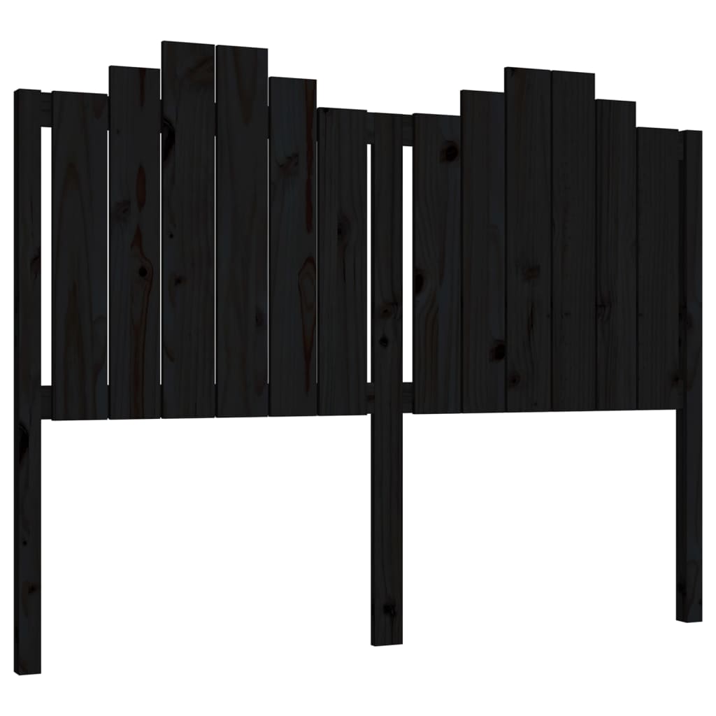 Tête de lit Noir 146x4x110 cm Bois massif de pin Têtes et pieds de lit vidaXL   