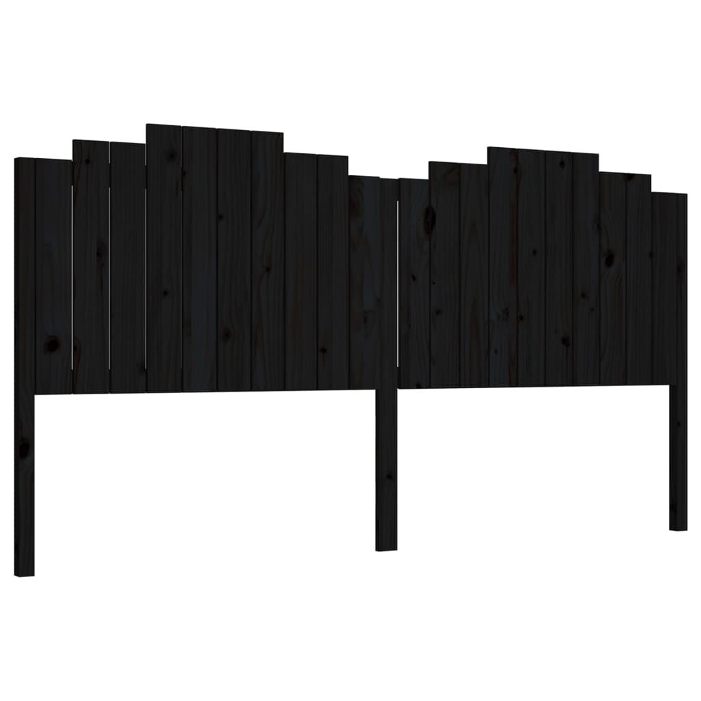 Tête de lit Noir 206x4x110 cm Bois massif de pin Têtes et pieds de lit vidaXL   