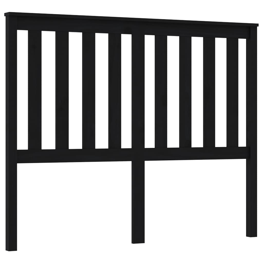 Tête de lit Noir 126x6x101 cm Bois massif de pin Têtes et pieds de lit vidaXL   