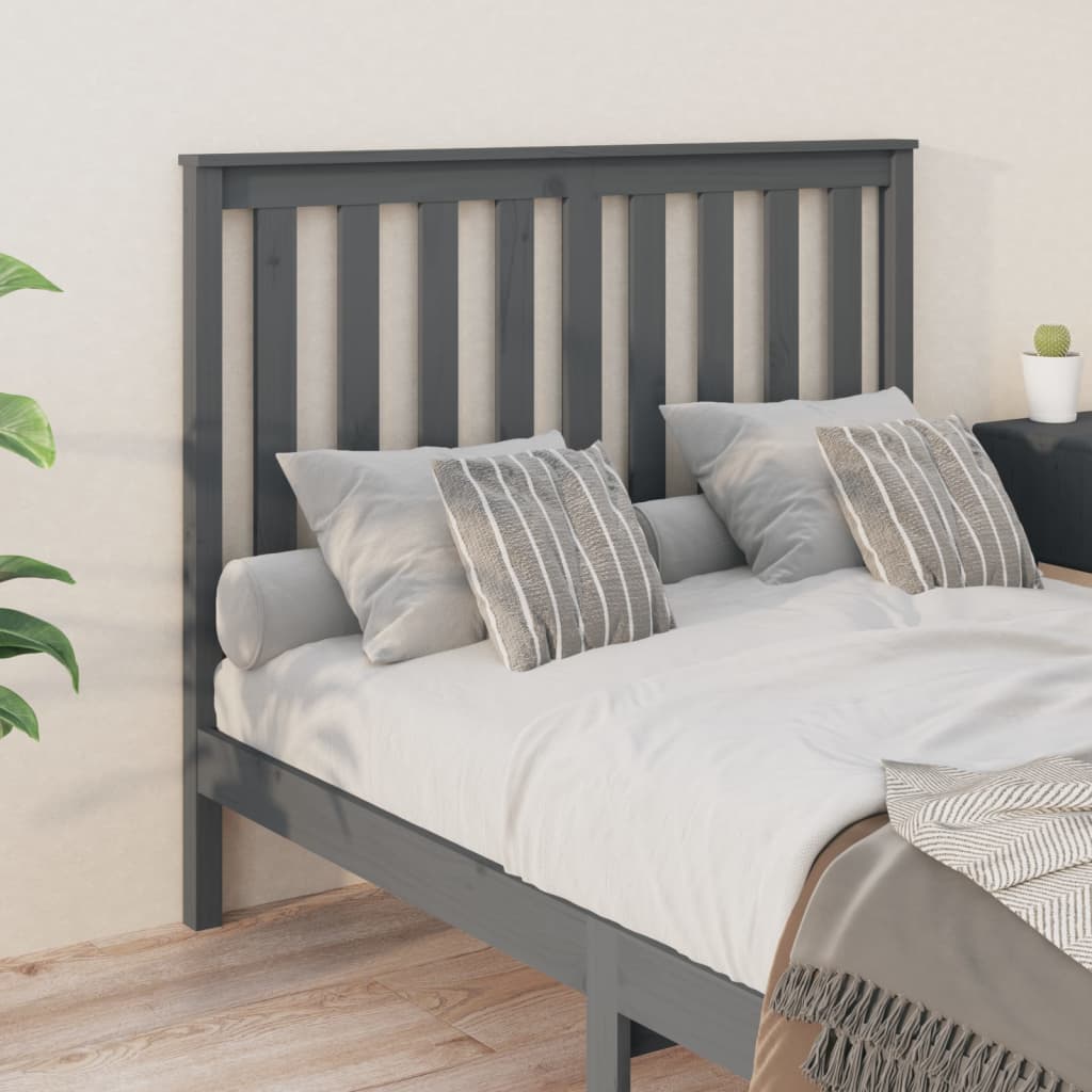 Tête de lit Gris 146x6x101 cm Bois massif de pin Têtes et pieds de lit vidaXL   