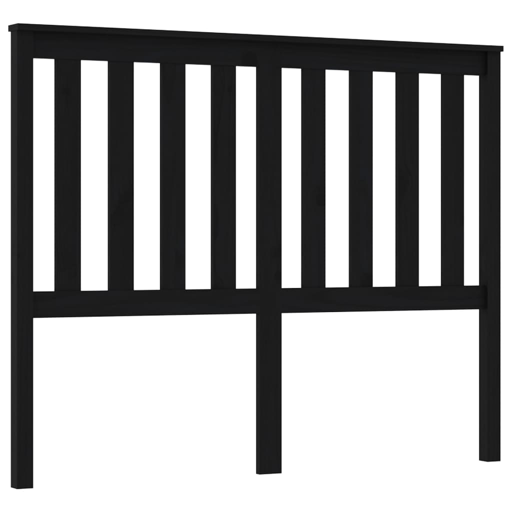 Tête de lit Noir 146x6x101 cm Bois massif de pin Têtes et pieds de lit vidaXL   