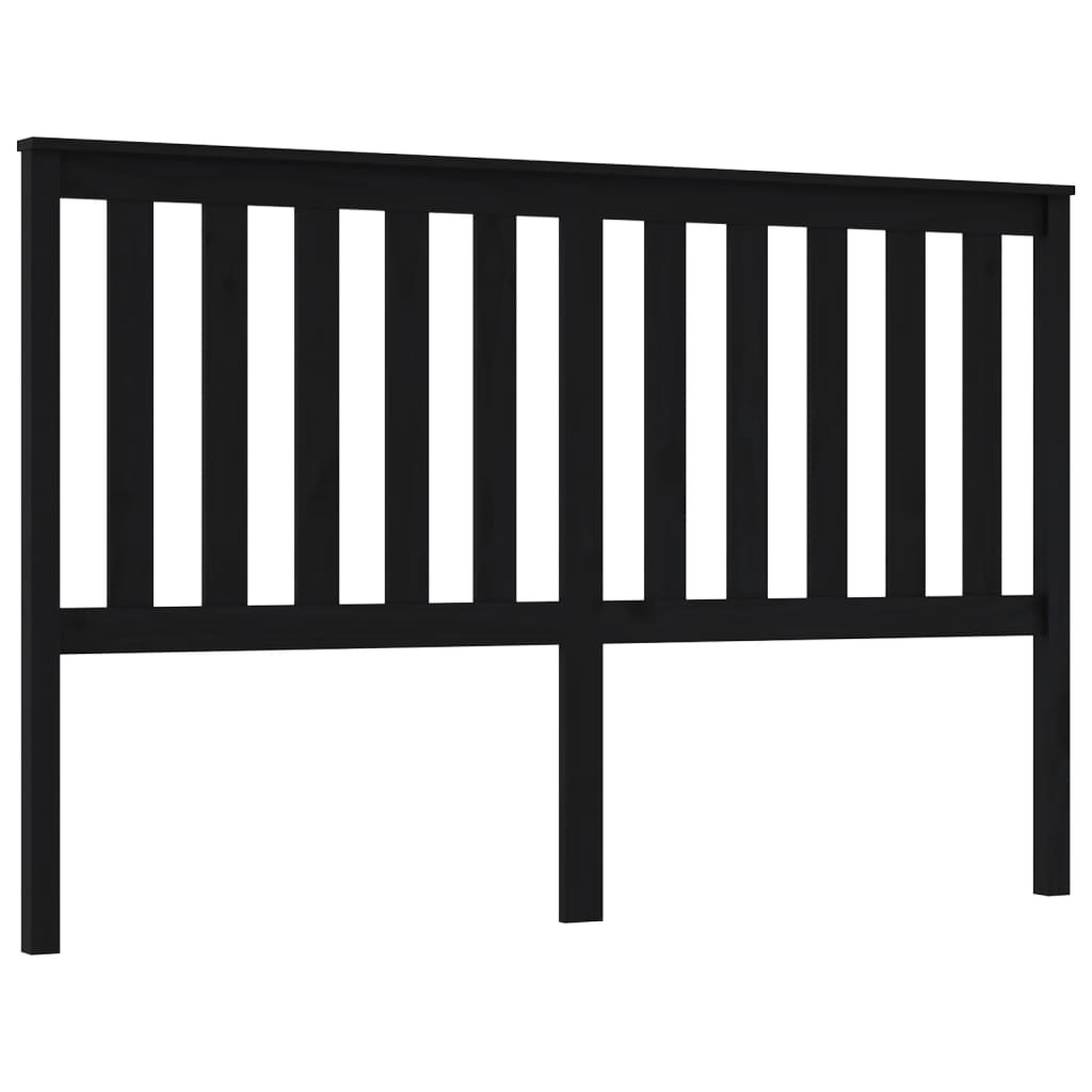 Tête de lit Noir 166x6x101 cm Bois massif de pin Têtes et pieds de lit vidaXL   