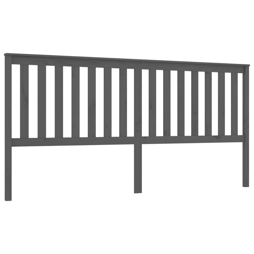 Tête de lit Gris 206x6x101 cm Bois massif de pin Têtes et pieds de lit vidaXL   