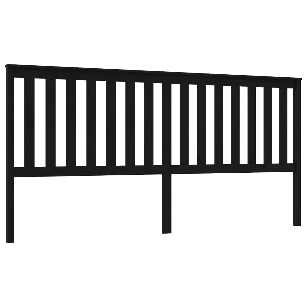 Tête de lit Noir 206x6x101 cm Bois massif de pin Têtes et pieds de lit vidaXL   