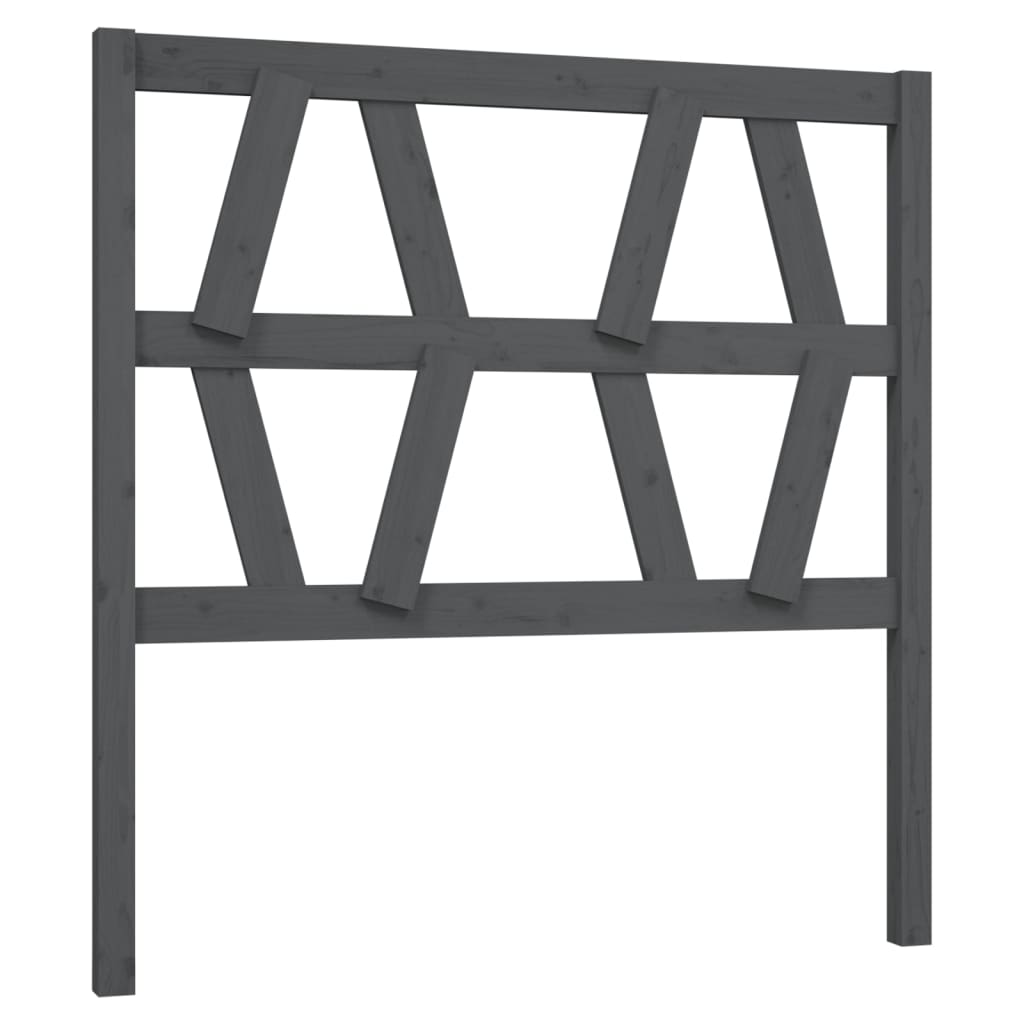 Tête de lit Gris 81x4x100 cm Bois massif de pin Têtes et pieds de lit vidaXL   