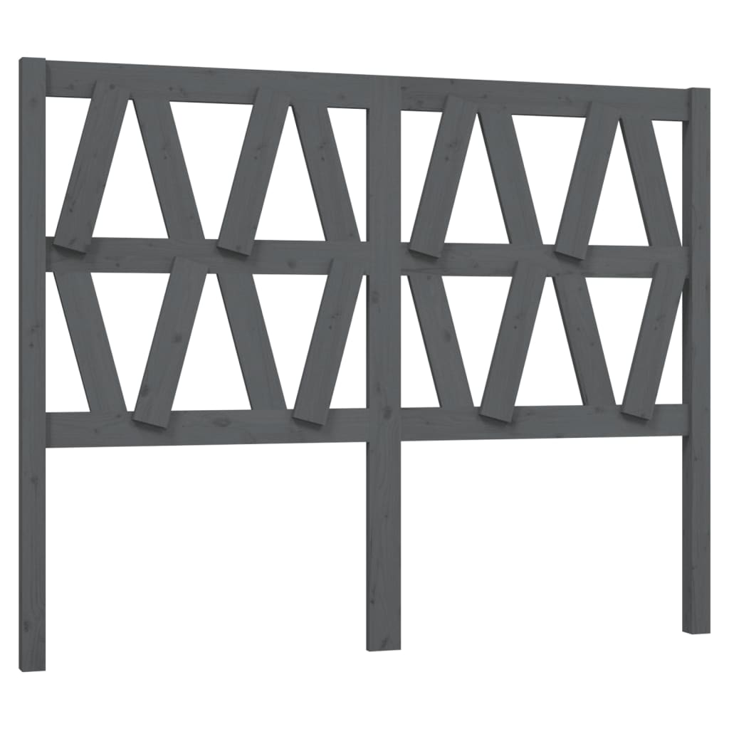 Tête de lit Gris 126x4x100 cm Bois massif de pin Têtes et pieds de lit vidaXL   