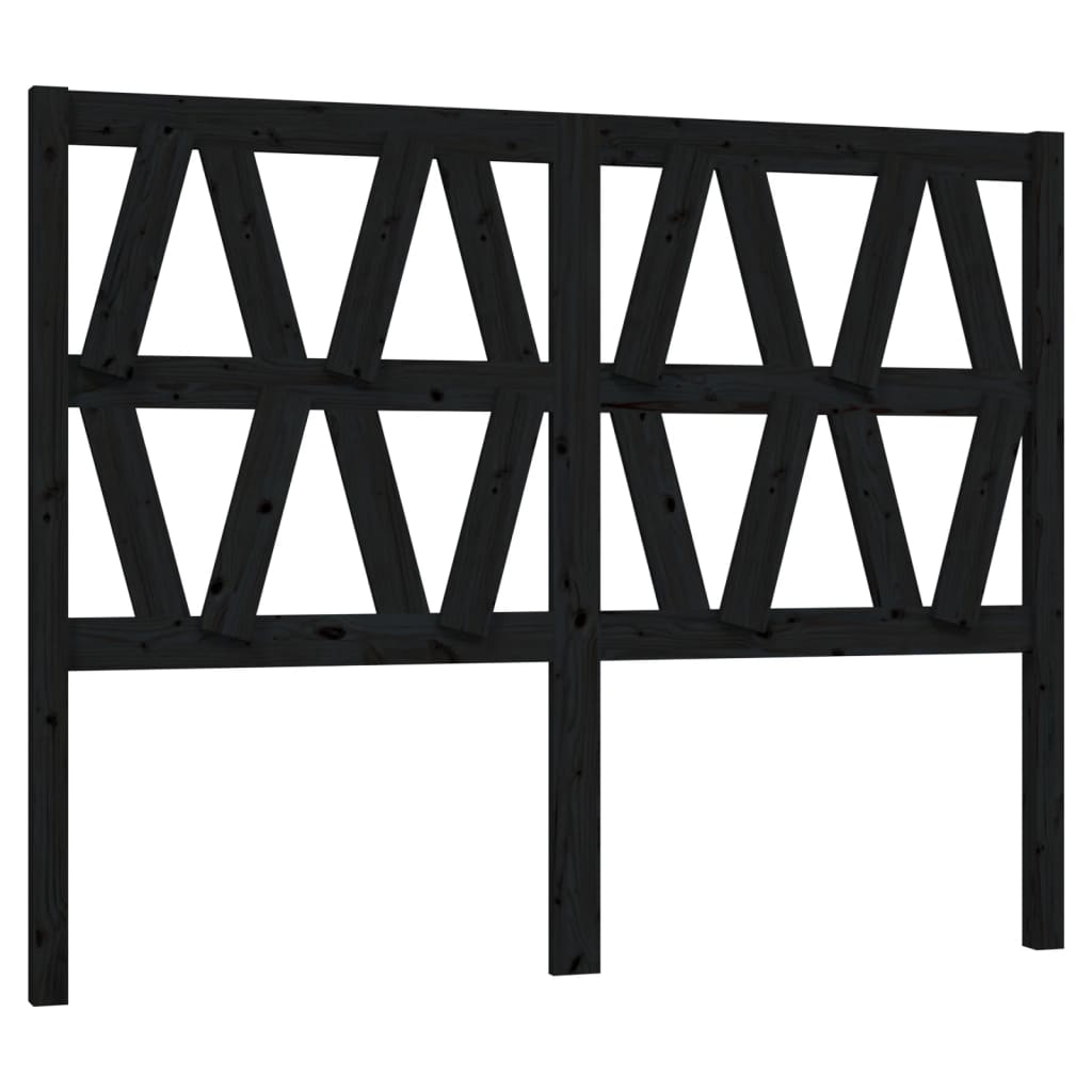 Tête de lit Noir 126x4x100 cm Bois massif de pin Têtes et pieds de lit vidaXL   