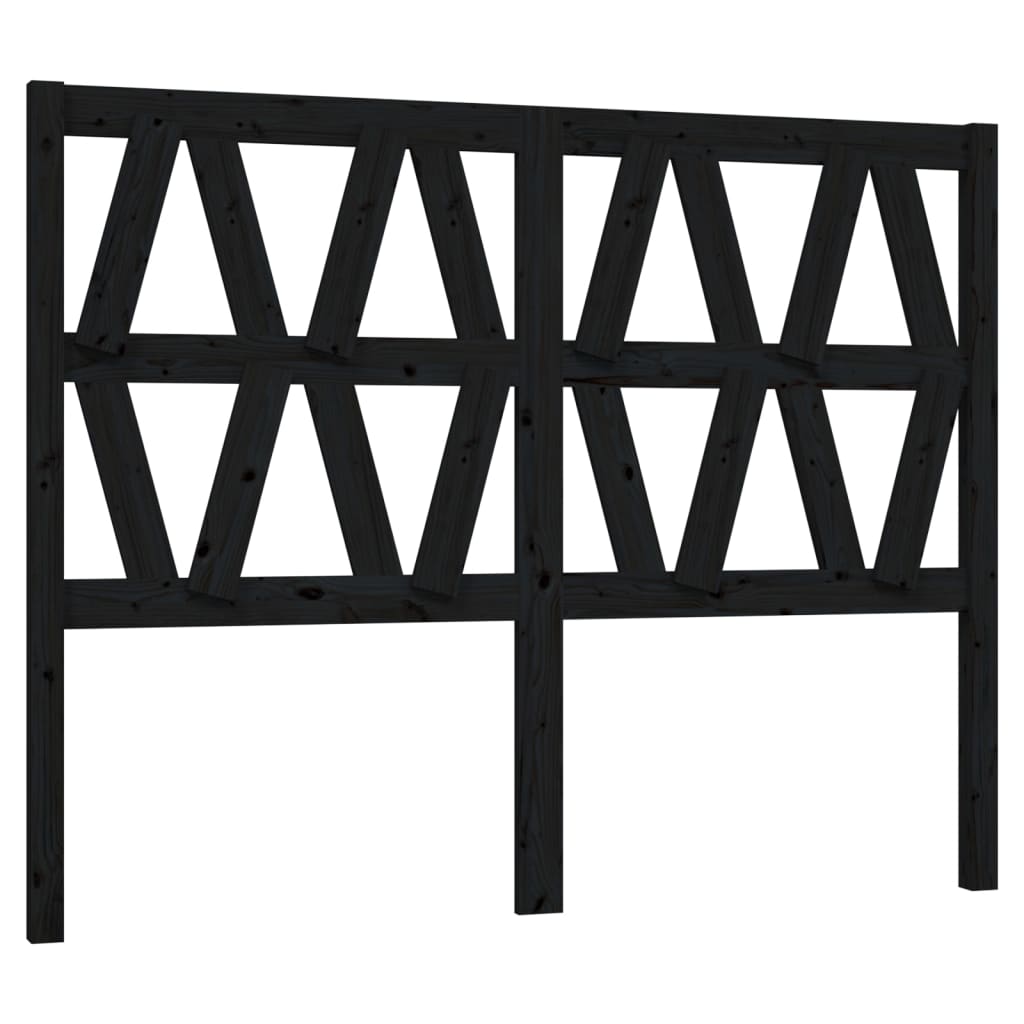 Tête de lit Noir 166x4x100 cm Bois massif de pin Têtes et pieds de lit vidaXL   