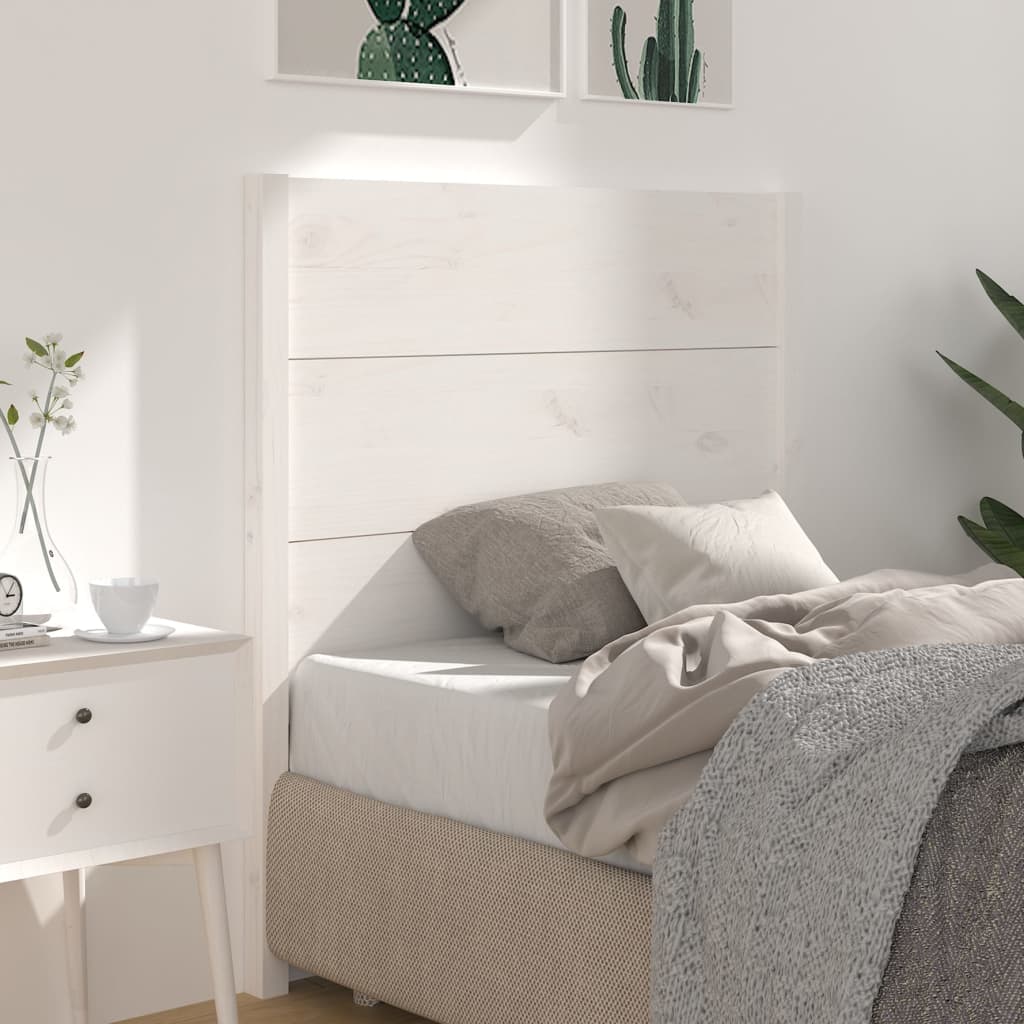 Tête de lit Blanc 81x4x100 cm Bois massif de pin Têtes et pieds de lit vidaXL   