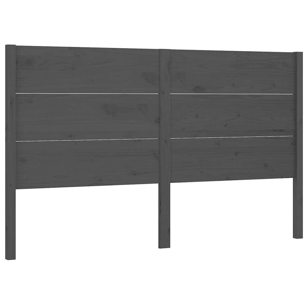 Tête de lit Gris 126x4x100 cm Bois massif de pin Têtes et pieds de lit vidaXL   