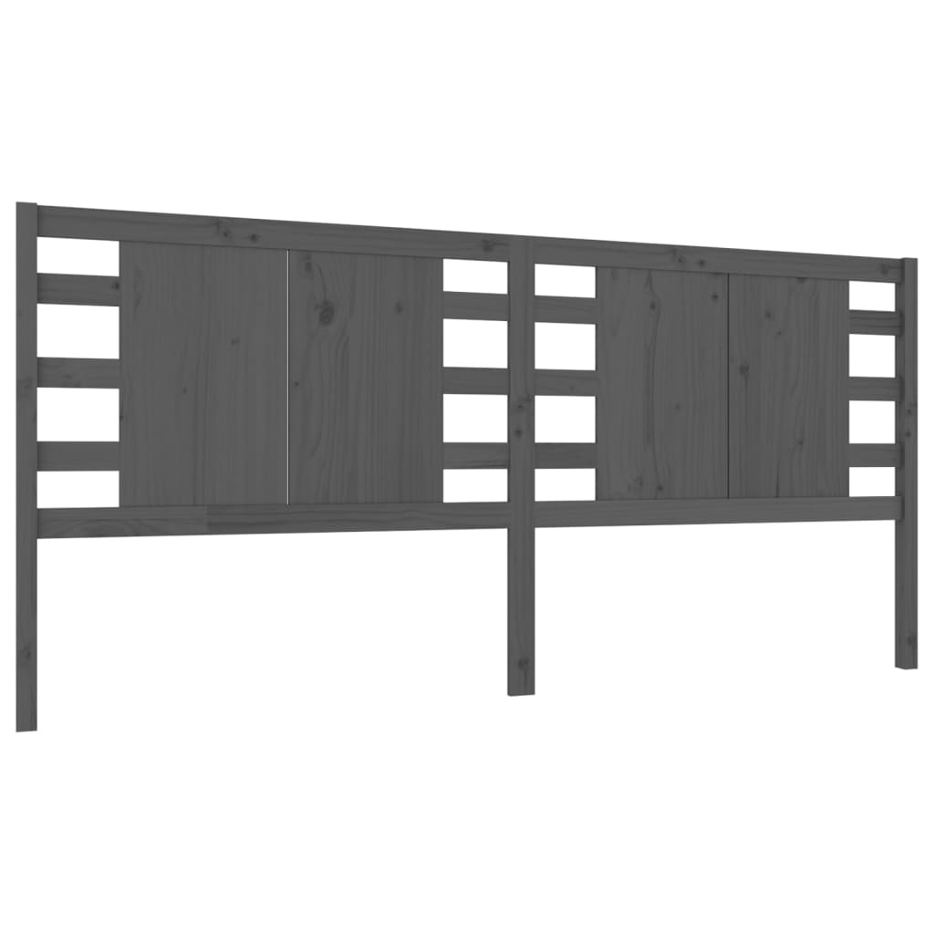 Tête de lit Gris 126x4x100 cm Bois massif de pin Têtes et pieds de lit vidaXL   