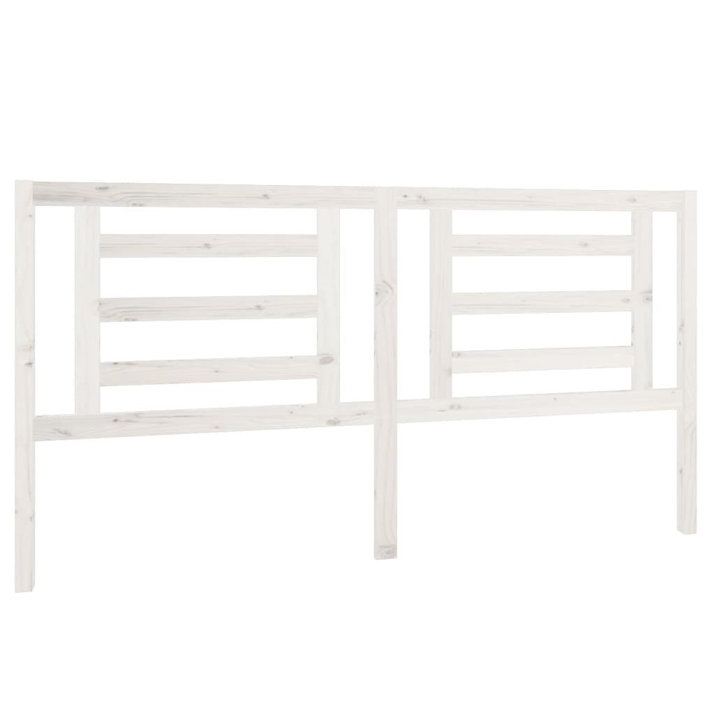 Tête de lit Blanc 186x4x100 cm Bois de pin massif Têtes et pieds de lit vidaXL   