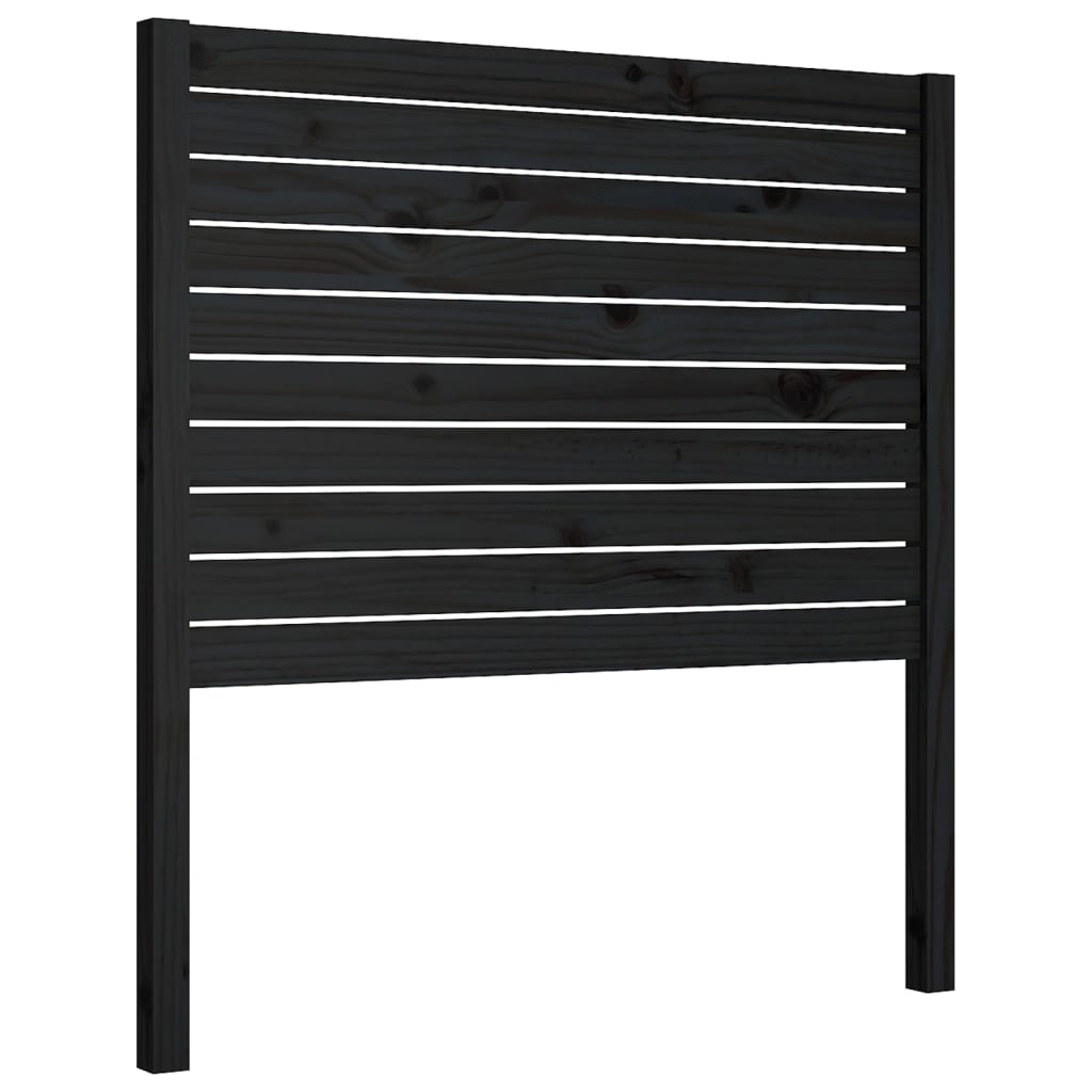 Tête de lit Noir 81x4x100 cm Bois massif de pin Têtes et pieds de lit vidaXL   