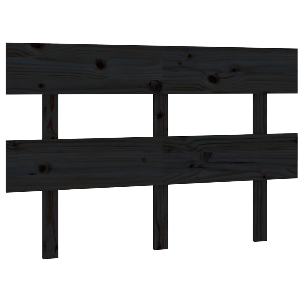 Tête de lit Noir 124x3x81 cm Bois massif de pin Têtes et pieds de lit vidaXL   