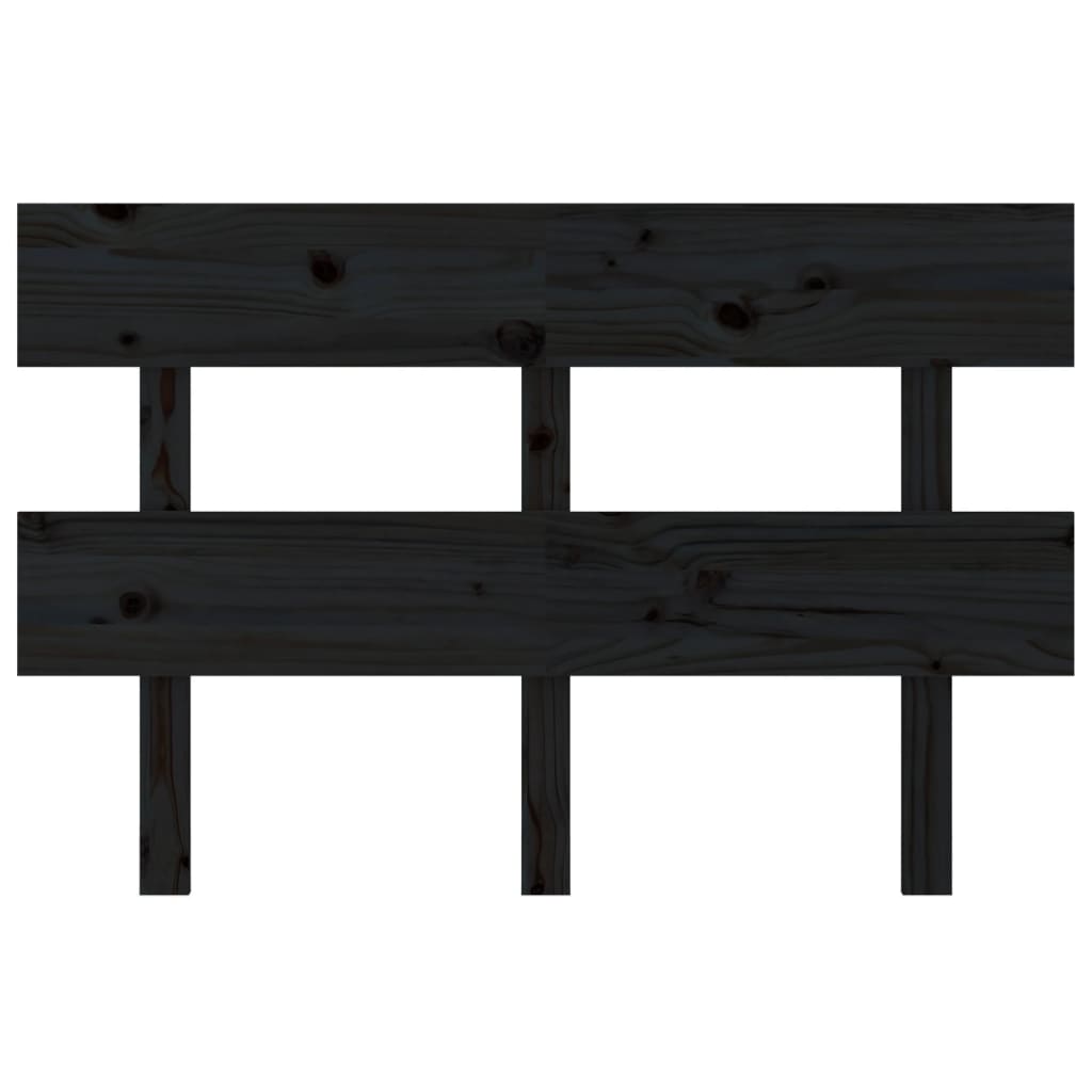 Tête de lit Noir 124x3x81 cm Bois massif de pin Têtes et pieds de lit vidaXL   