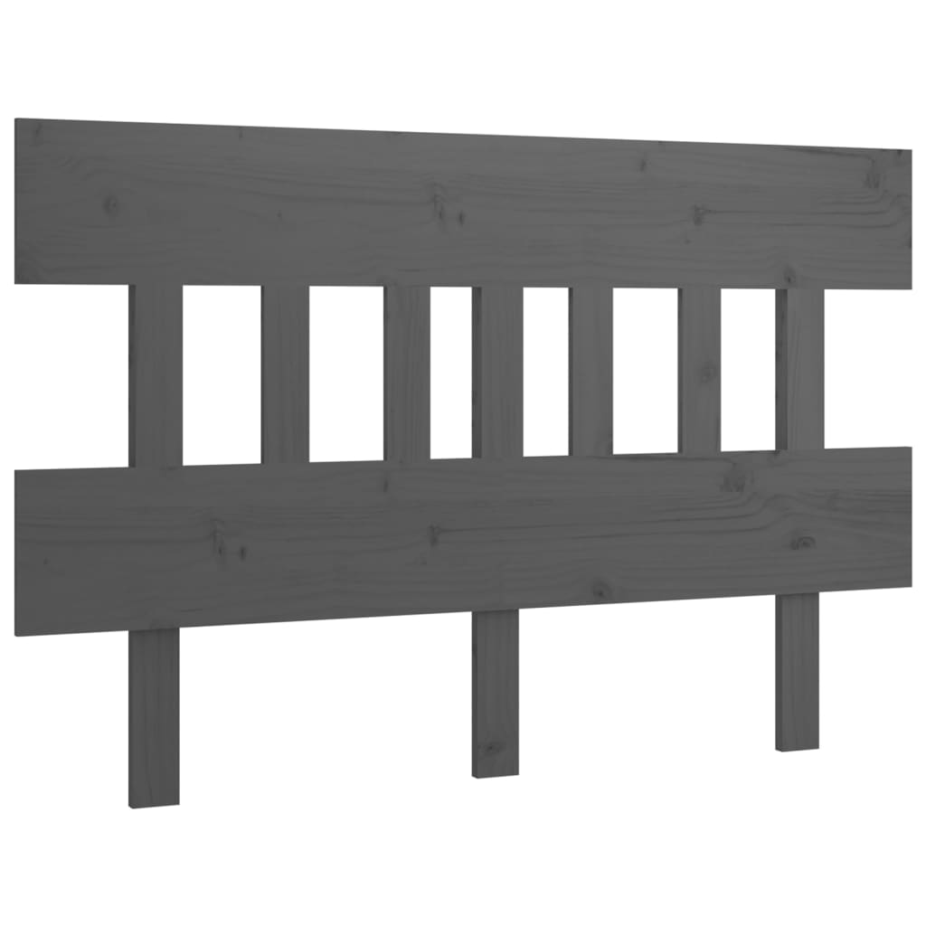 Tête de lit Gris 123,5x3x81 cm Bois massif de pin Têtes et pieds de lit vidaXL   