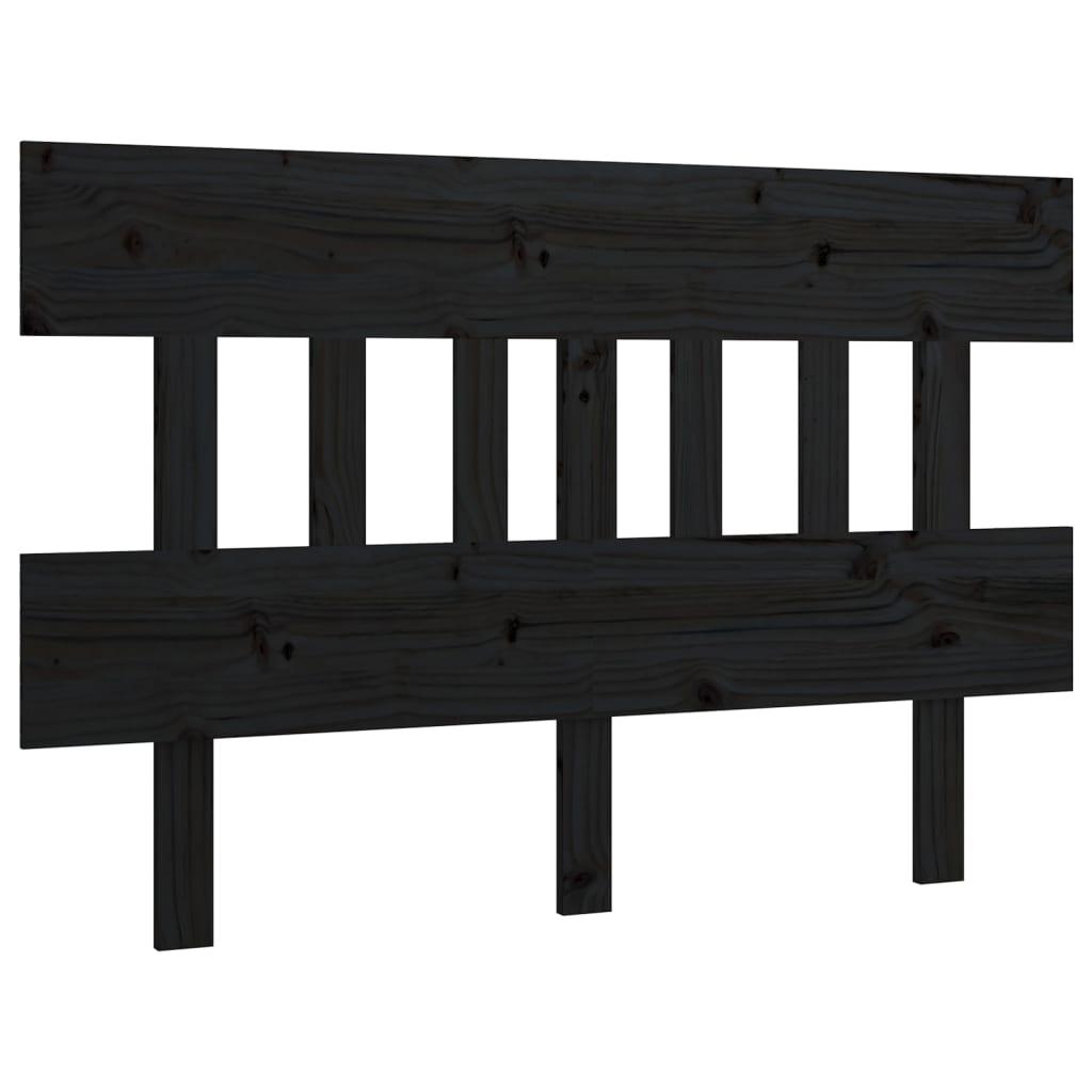 Tête de lit Noir 123,5x3x81 cm Bois massif de pin Têtes et pieds de lit vidaXL   