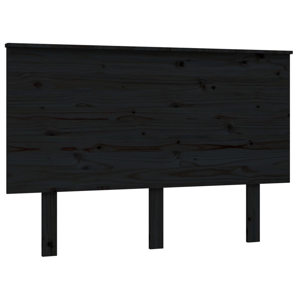 Tête de lit Noir 124x6x82,5 cm Bois massif de pin Têtes et pieds de lit vidaXL   