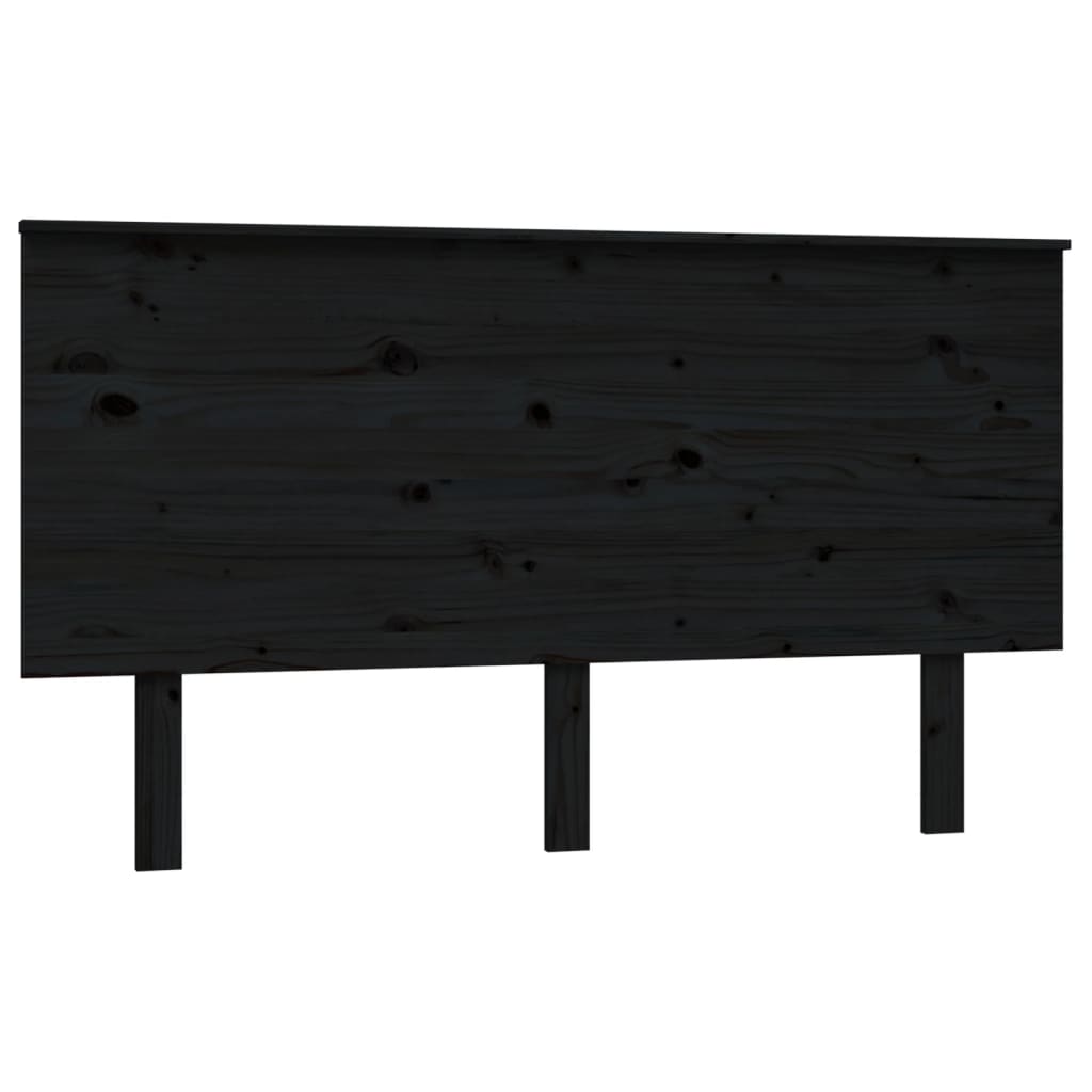 Tête de lit Noir 144x6x82,5 cm Bois massif de pin Têtes et pieds de lit vidaXL   