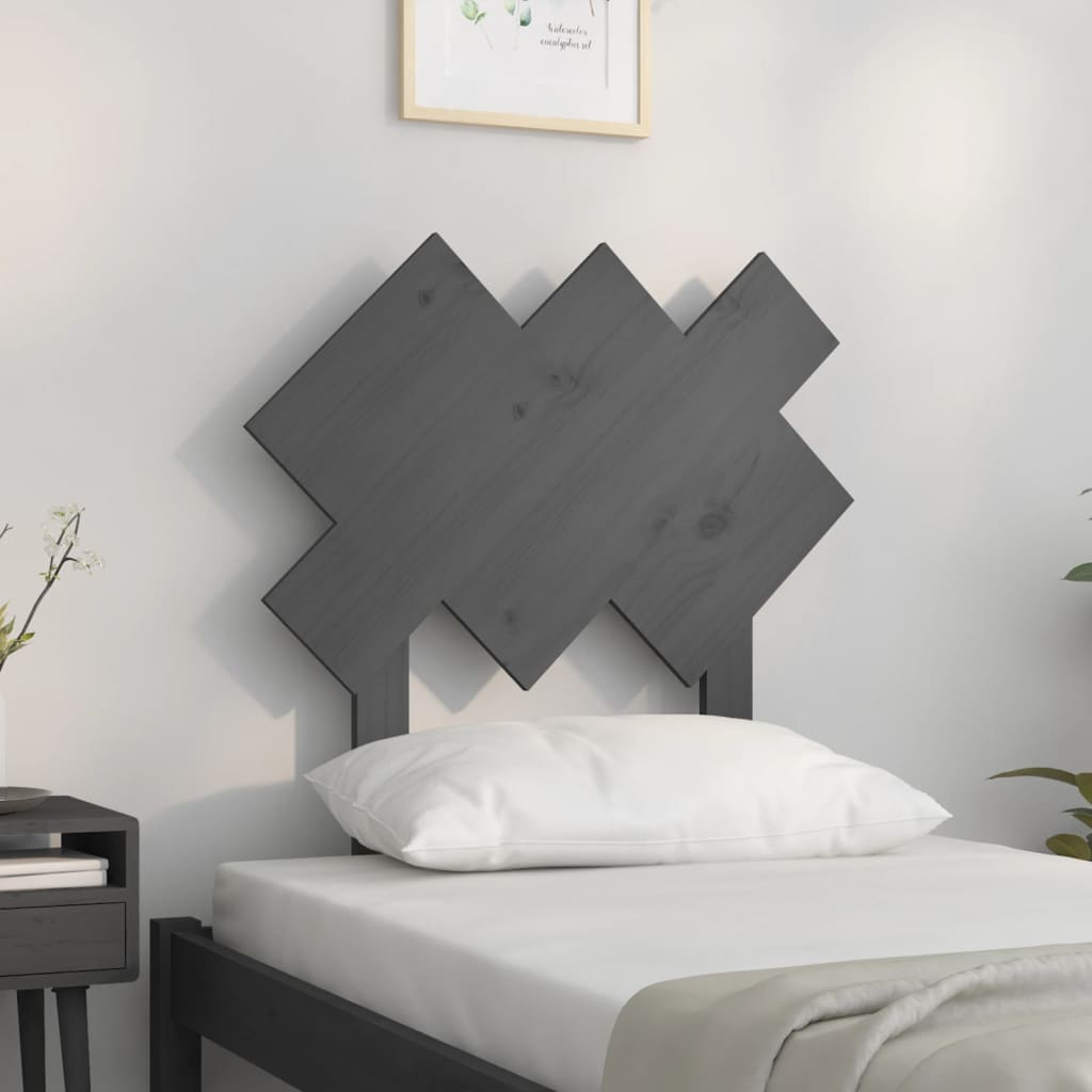 Tête de lit Gris 72,5x3x81 cm Bois massif de pin Têtes et pieds de lit vidaXL   