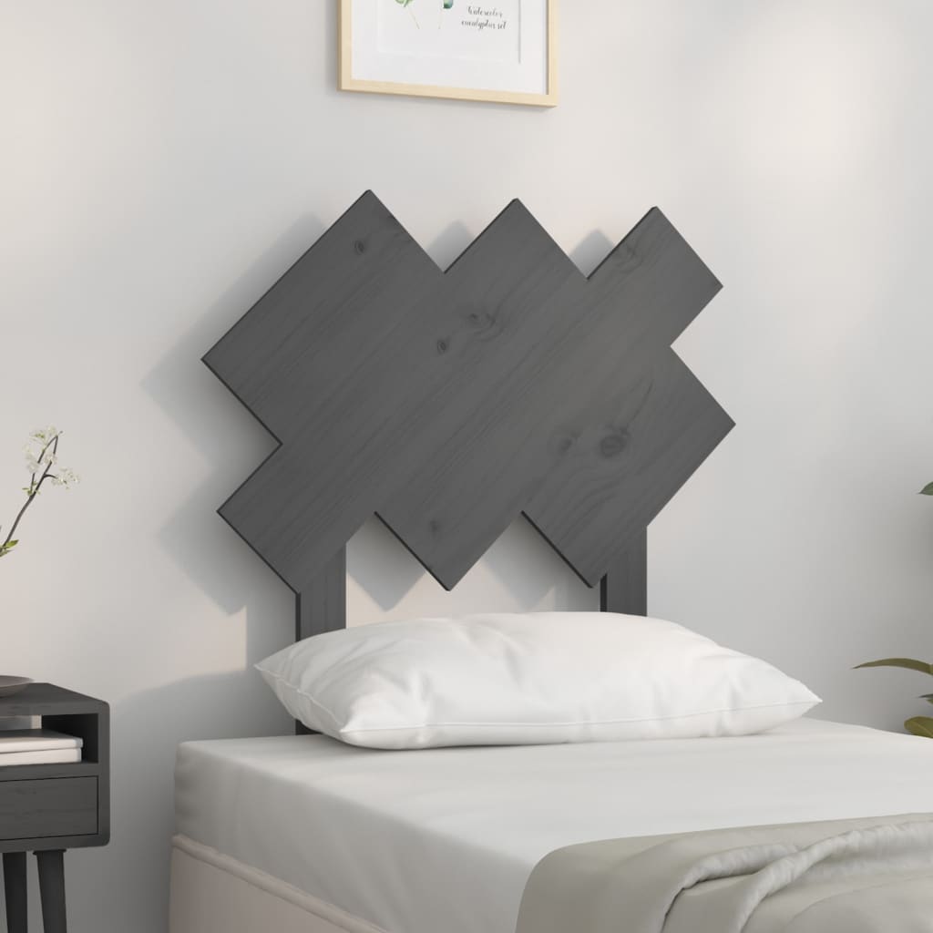 Tête de lit Gris 72,5x3x81 cm Bois massif de pin Têtes et pieds de lit vidaXL   