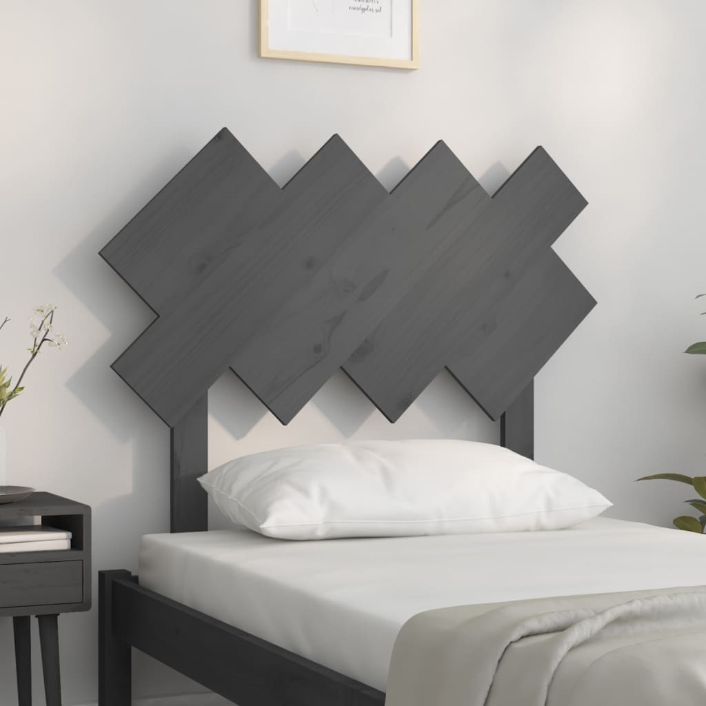 Tête de lit Gris 92x3x81 cm Bois massif de pin Têtes et pieds de lit vidaXL   