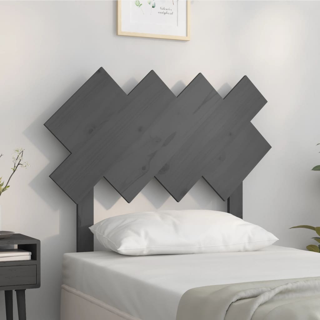 Tête de lit Gris 92x3x81 cm Bois massif de pin Têtes et pieds de lit vidaXL   