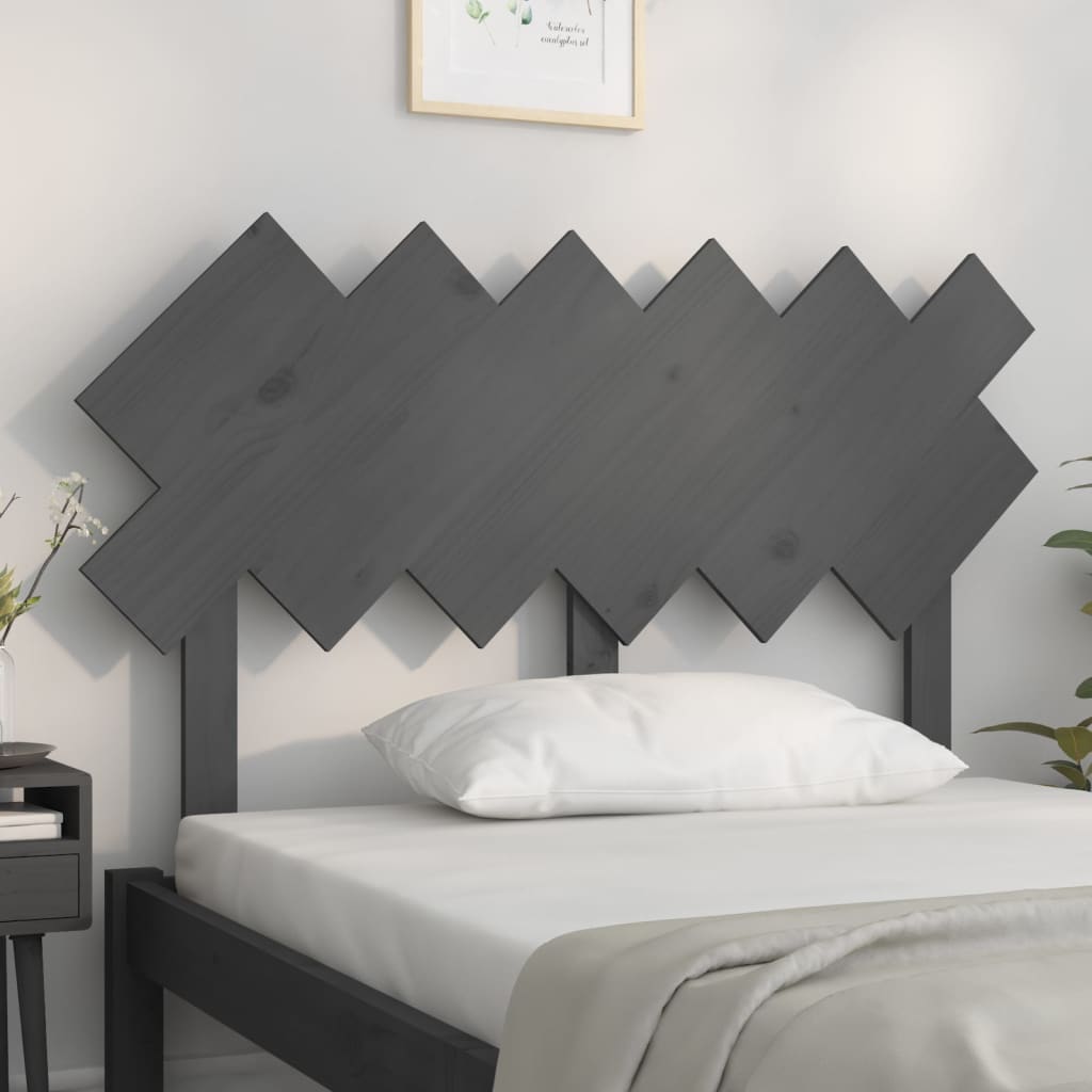 Tête de lit Gris 122,5x3x80,5 cm Bois massif de pin Têtes et pieds de lit vidaXL   