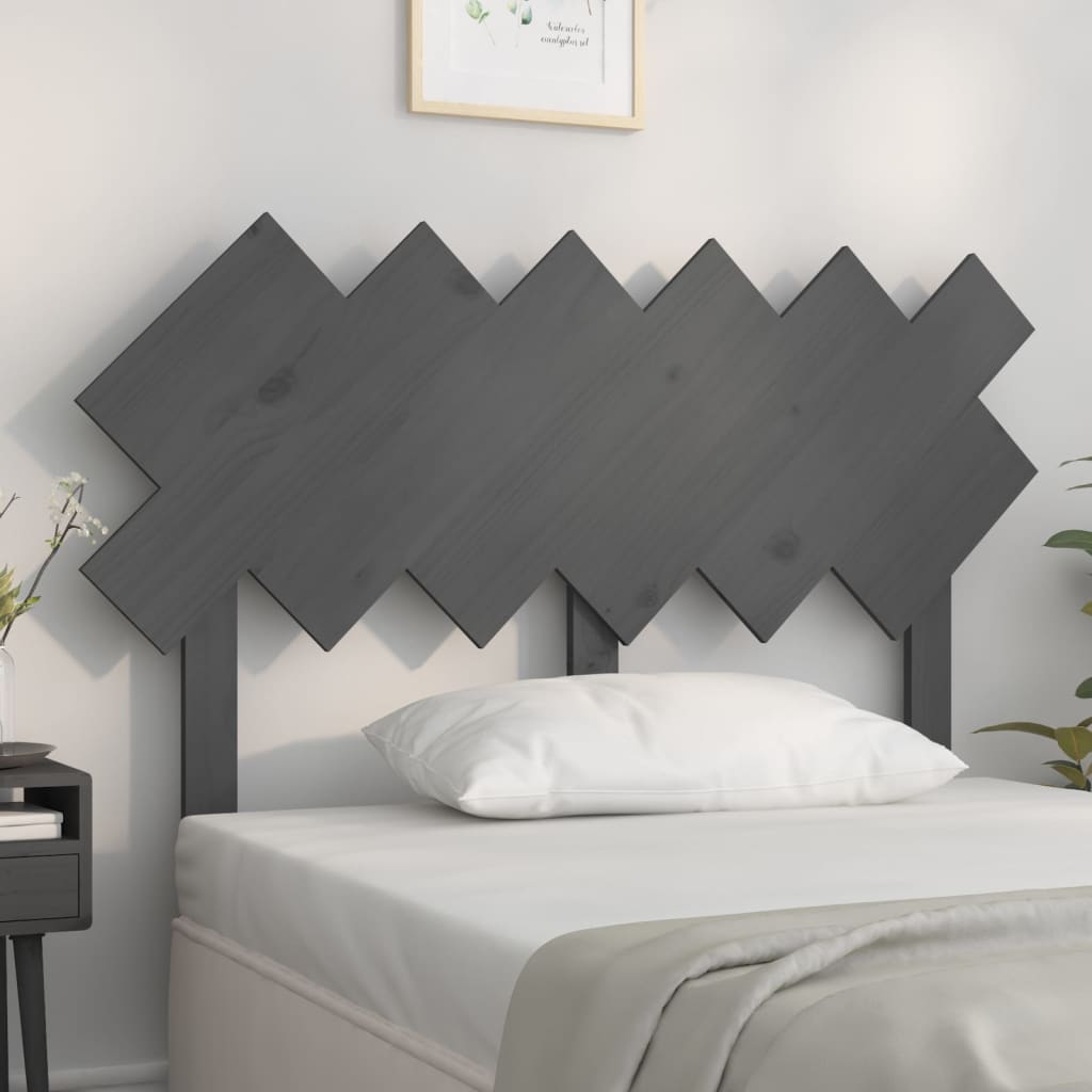 Tête de lit Gris 122,5x3x80,5 cm Bois massif de pin Têtes et pieds de lit vidaXL   