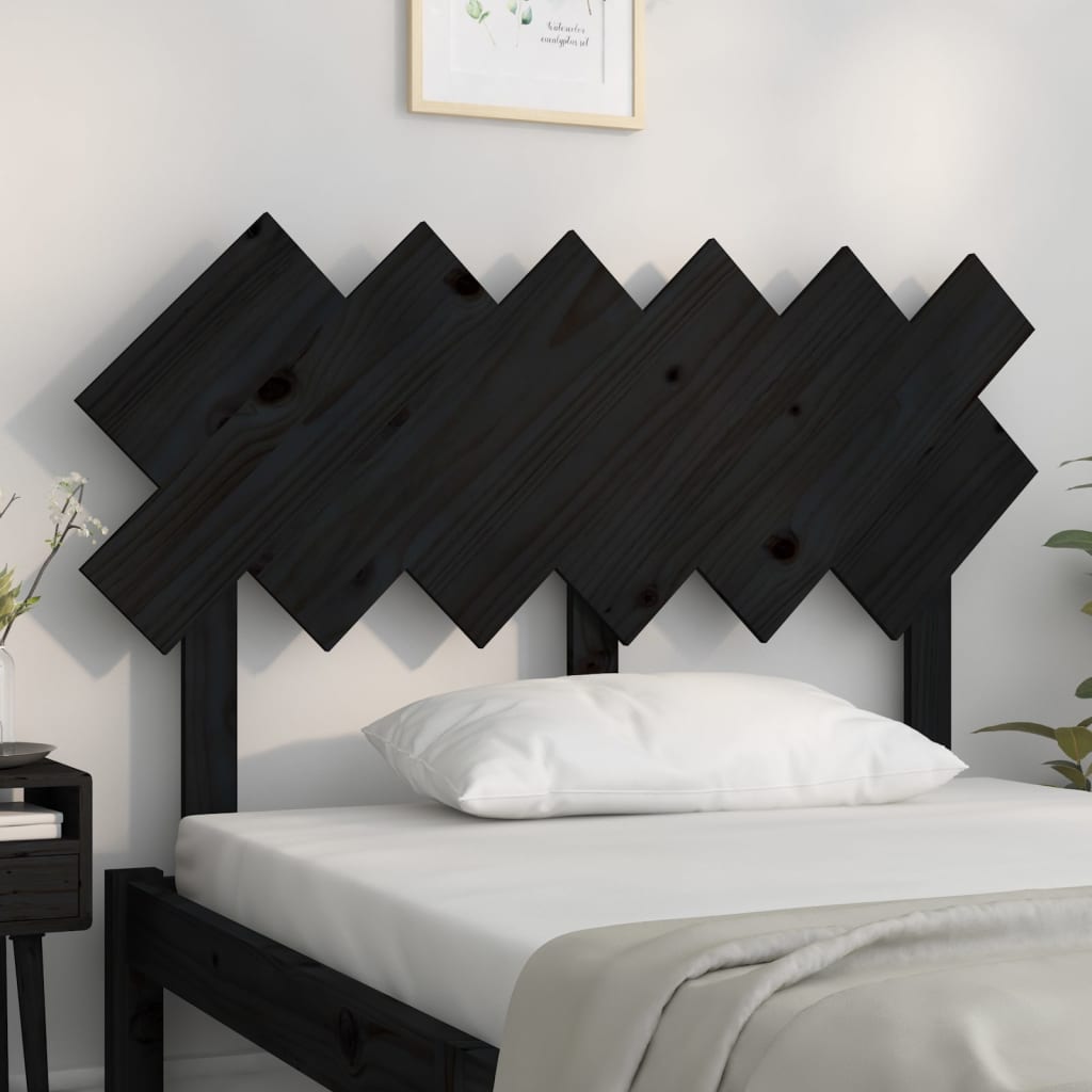 Tête de lit Noir 122,5x3x80,5 cm Bois massif de pin Têtes et pieds de lit vidaXL   