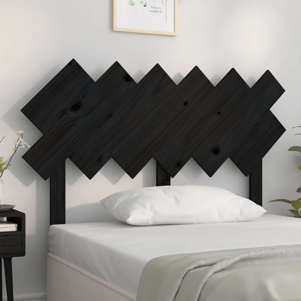 Tête de lit Noir 122,5x3x80,5 cm Bois massif de pin Têtes et pieds de lit vidaXL   