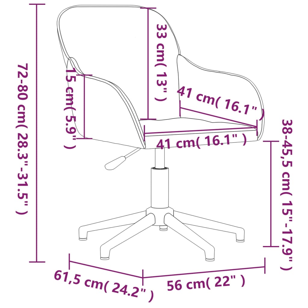 Chaises pivotantes à manger lot de 2 Jaune Velours Chaises de cuisine vidaXL   