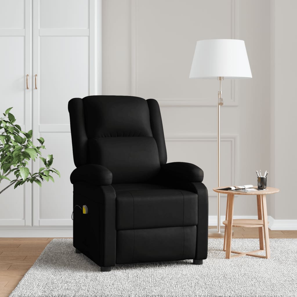 Fauteuil de massage Noir Similicuir Fauteuils électriques vidaXL   