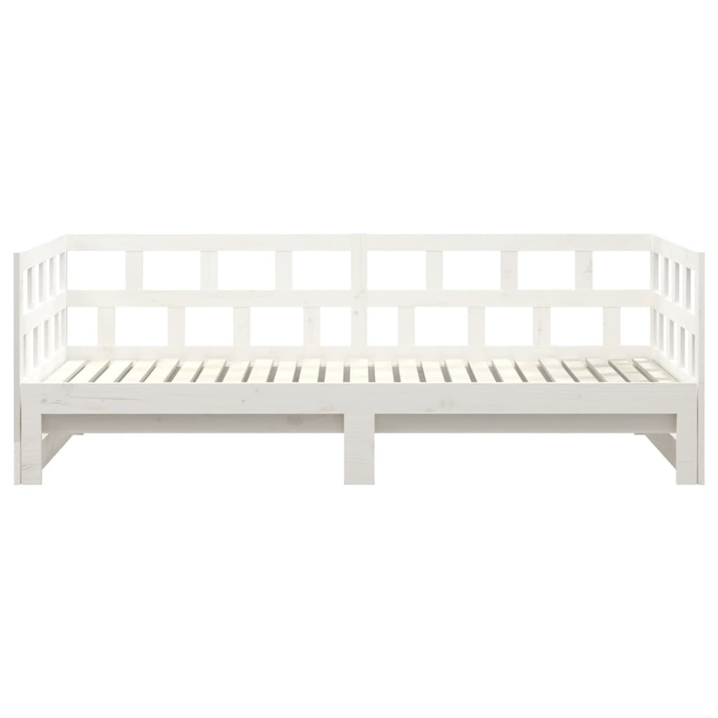 Lit coulissant blanc bois de pin massif 2x(90x200) cm Lits & cadres de lit vidaXL   