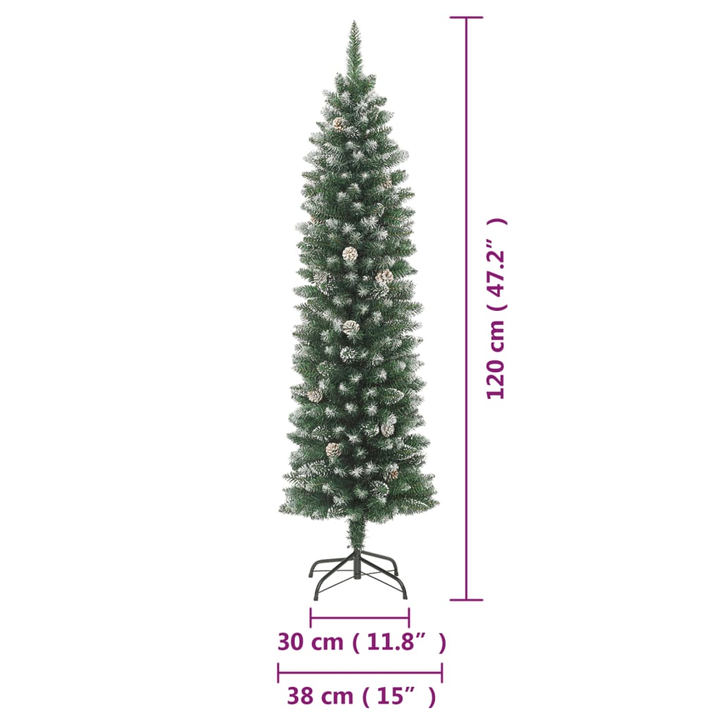 Sapin de Noël artificiel mince avec support 120 cm PVC - Xios Store SNC