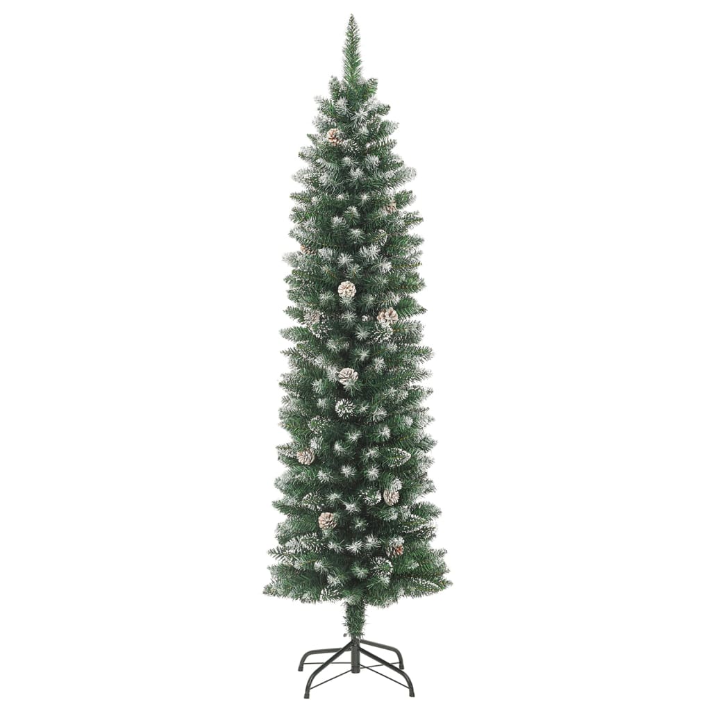 Sapin de Noël artificiel mince avec support 180 cm PVC - Xios Store SNC