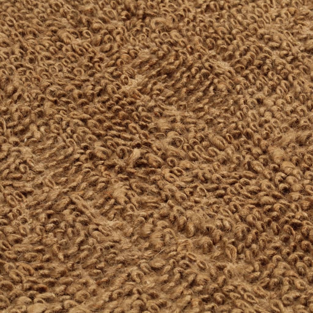 Tapis à poils bouclés fait à la main 80x160 cm Jute et coton Tapis vidaXL   