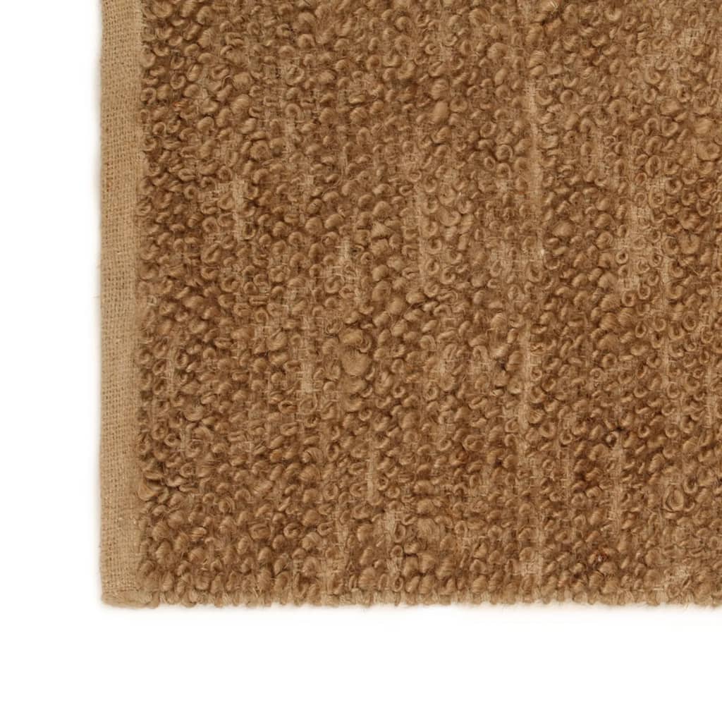 Tapis à poils bouclés fait à la main 80x160 cm Jute et coton Tapis vidaXL   