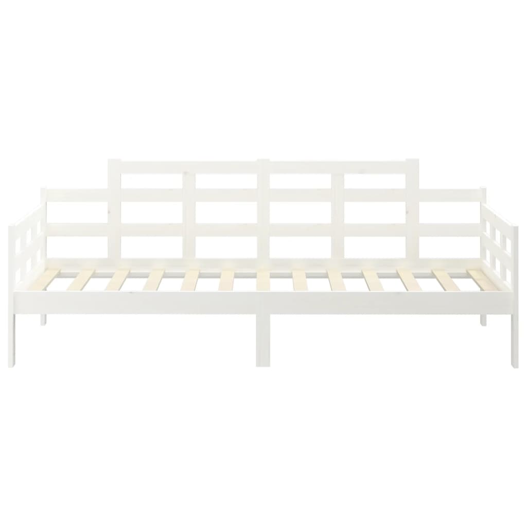 Lit de jour blanc bois de pin massif 90x200 cm Lits & cadres de lit vidaXL   