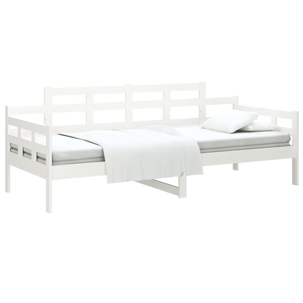 Lit de jour Blanc Bois massif de pin 90x190 cm Lits & cadres de lit vidaXL   