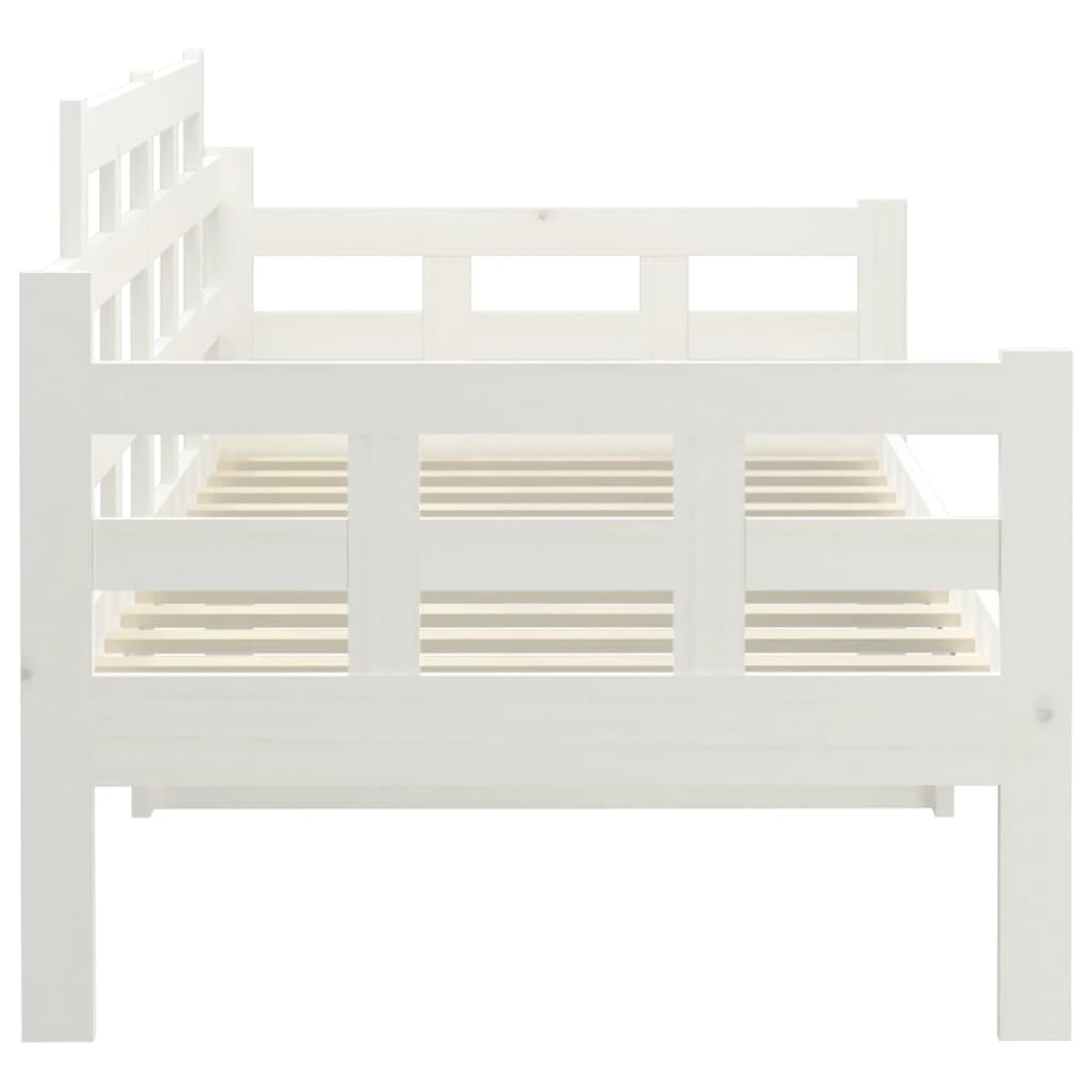 Lit de jour Blanc Bois massif de pin 90x190 cm Lits & cadres de lit vidaXL   