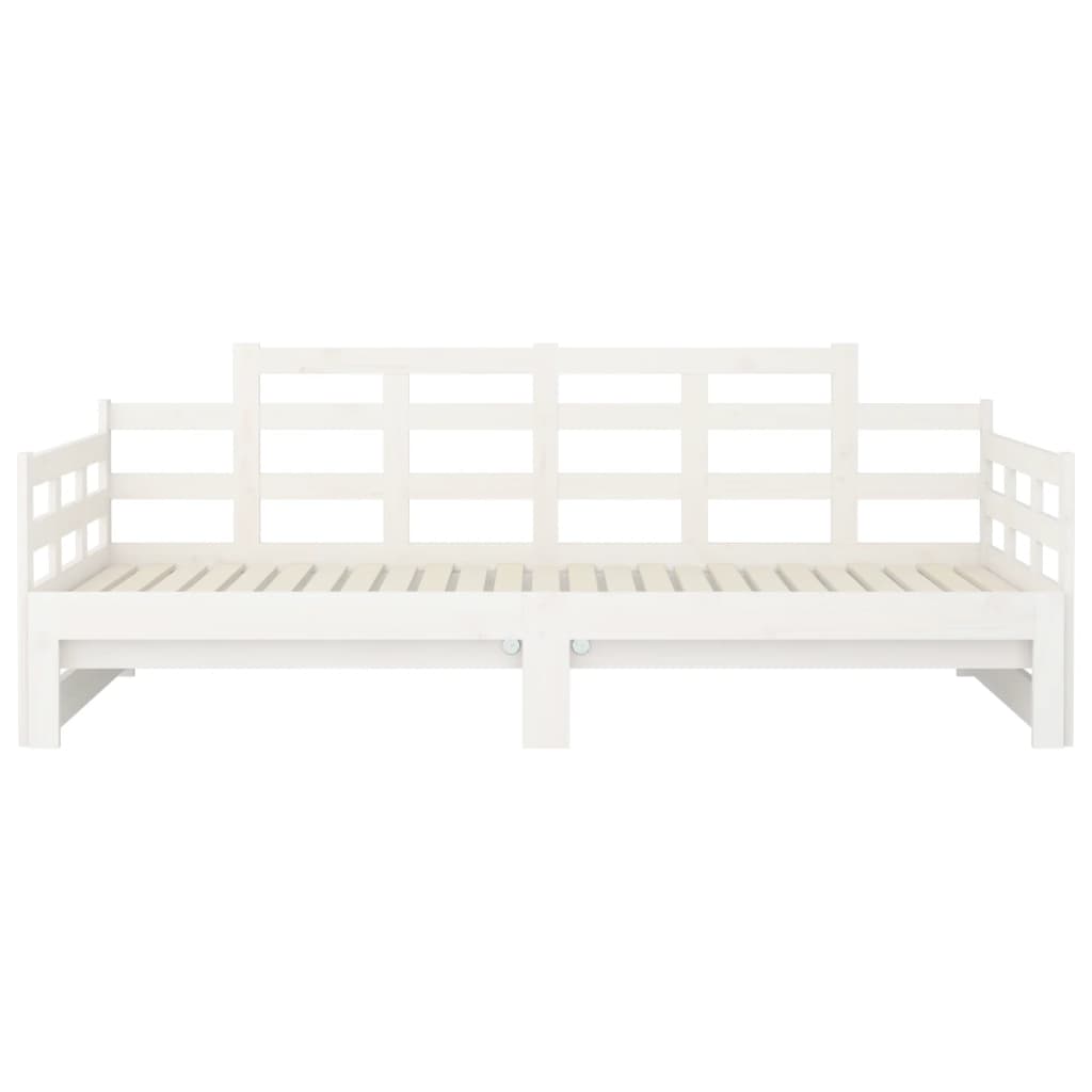 Lit coulissant blanc bois de pin massif 2x(90x200) cm Lits & cadres de lit vidaXL   