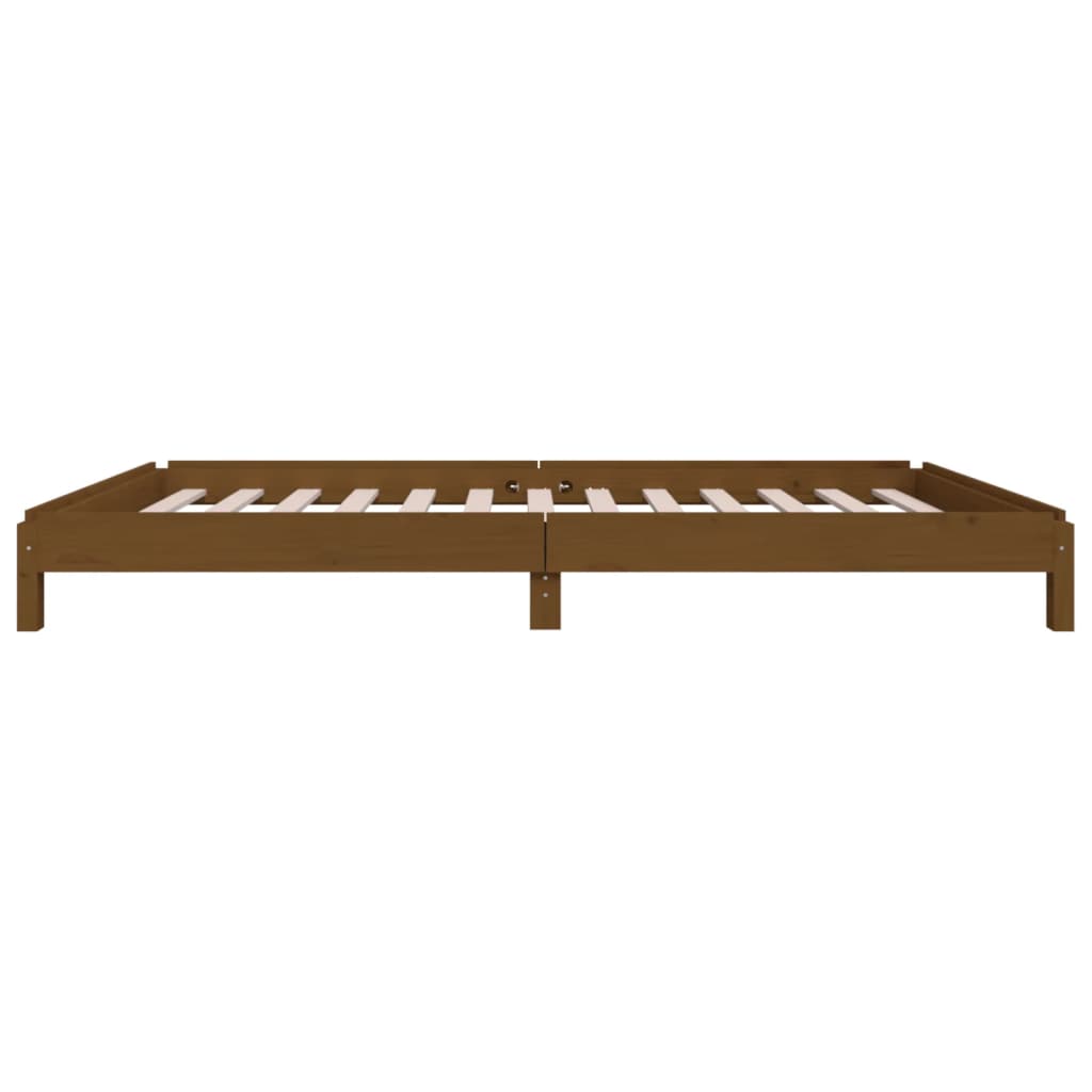 Lit empilable Marron miel 90x190 cm Bois de pin massif Lits & cadres de lit vidaXL   