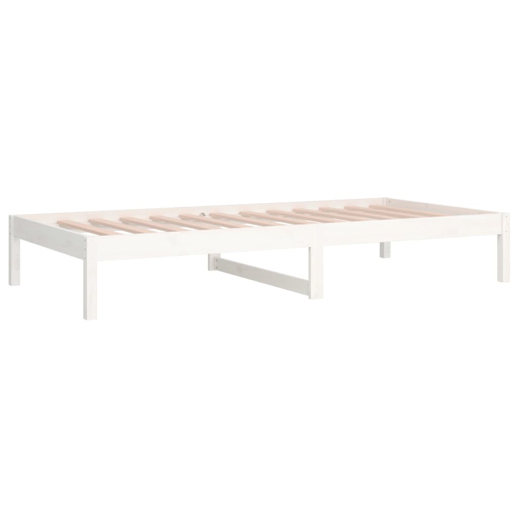 Lit de jour Blanc 90x200 cm Bois de pin massif Lits & cadres de lit vidaXL   