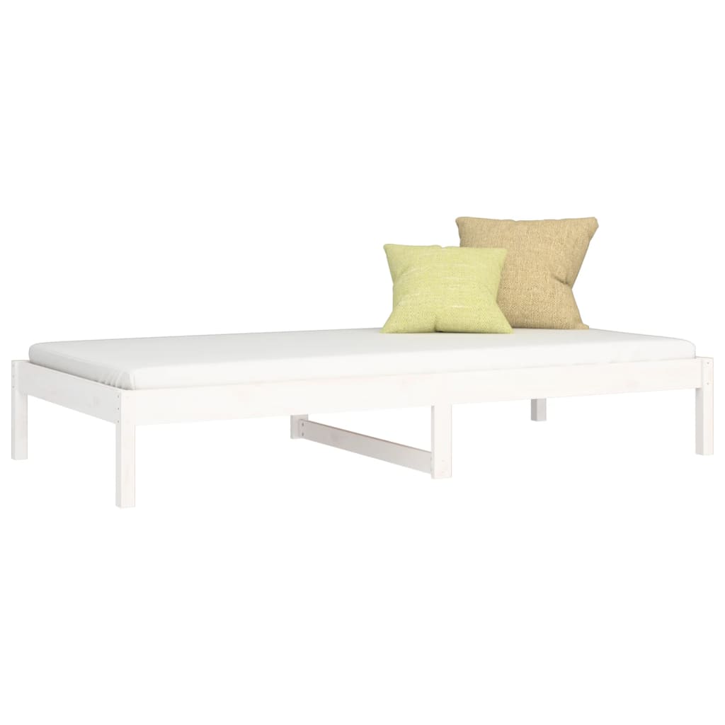 Lit de jour Blanc 90x190 cm Simple Bois de pin massif Lits & cadres de lit vidaXL   