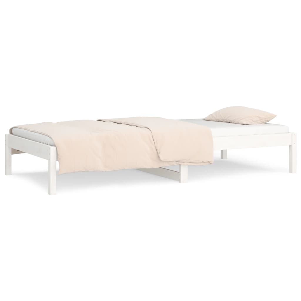 Lit de jour Blanc 90x190 cm Simple Bois de pin massif Lits & cadres de lit vidaXL   