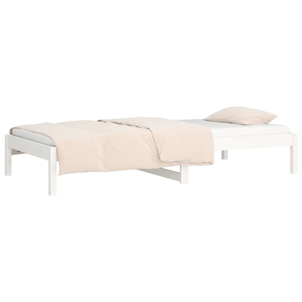 Lit de jour Blanc 90x190 cm Simple Bois de pin massif Lits & cadres de lit vidaXL   